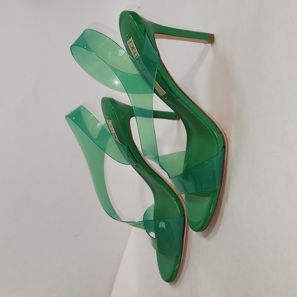 Women's Tinsley Clear Vinyl Peep Toe Party Festive Summer Sandal Heels 9.5 - Picture 13 of 15